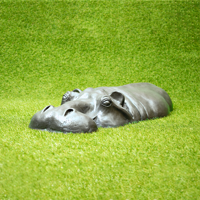 Large Resin / Bronze Hippo Garden Lawn Decor - New Garden Gift