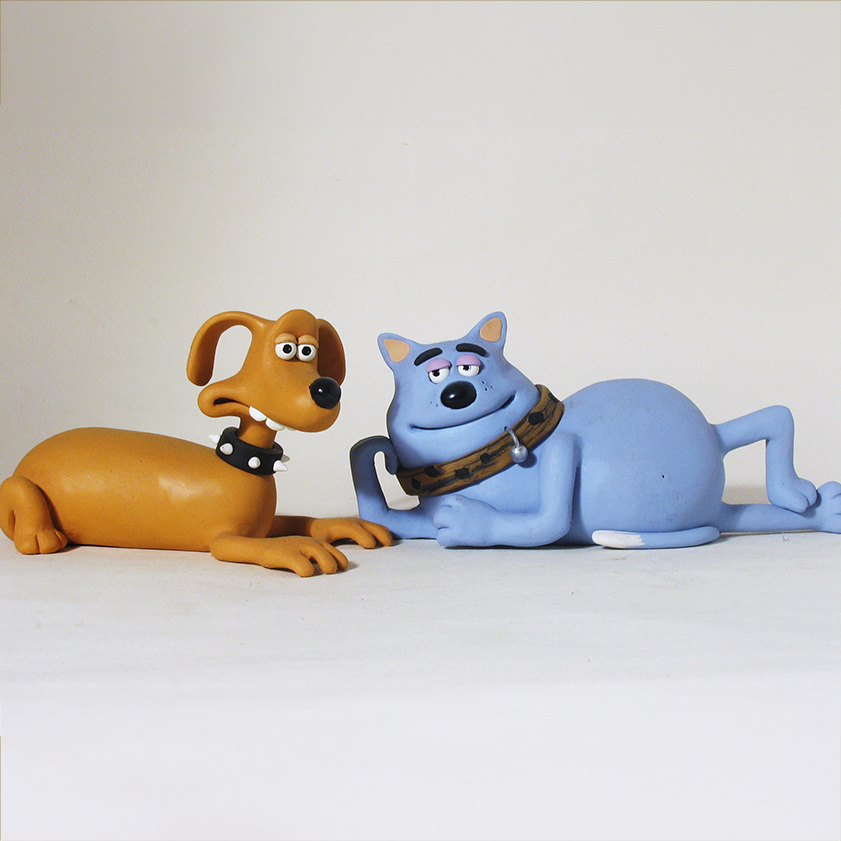 Cat and Dog from Creature Comforts