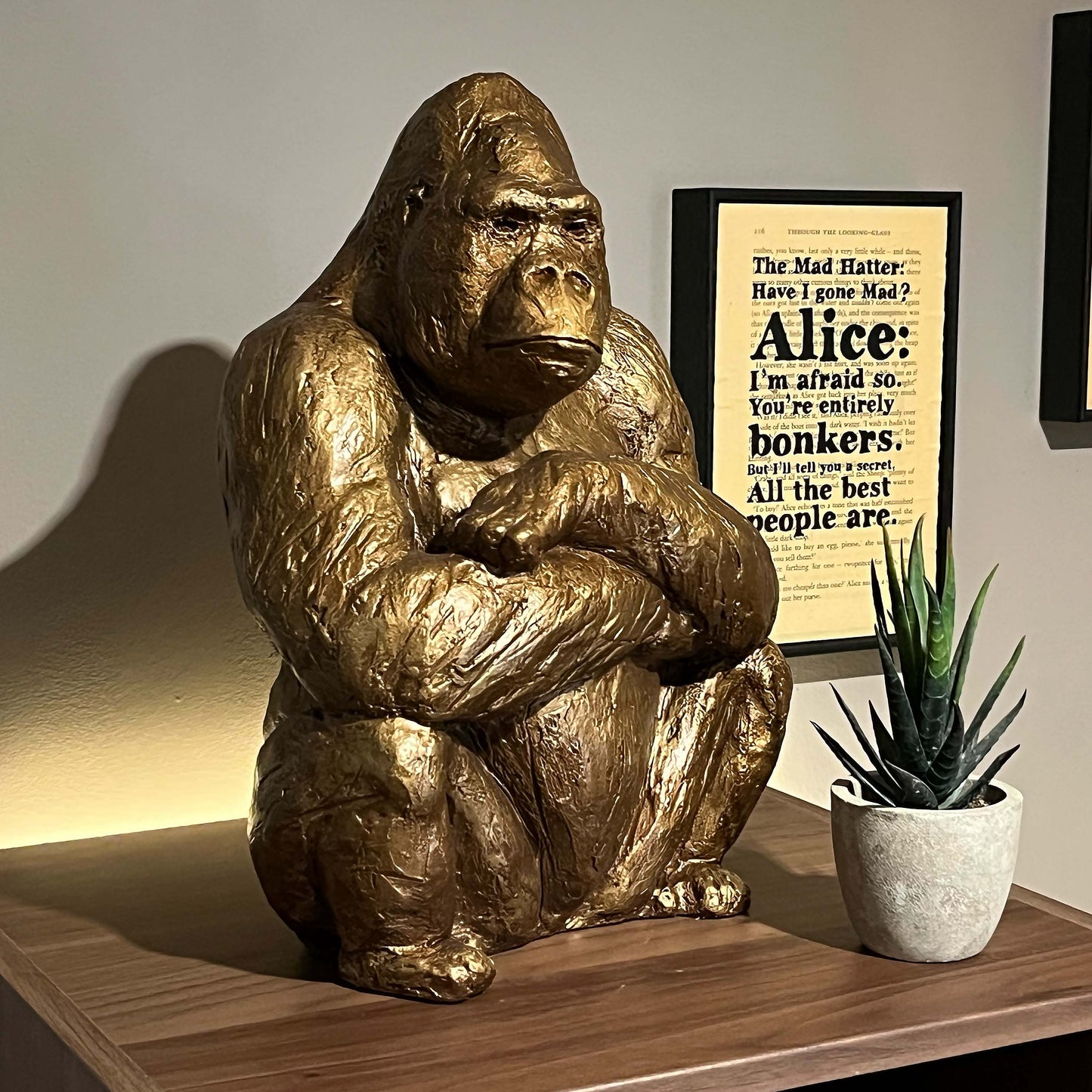 Handmade & Handpainted Gorilla Sculpture - Wildlife Animal Artwork for Home Decor - Ape Ornaments - Art