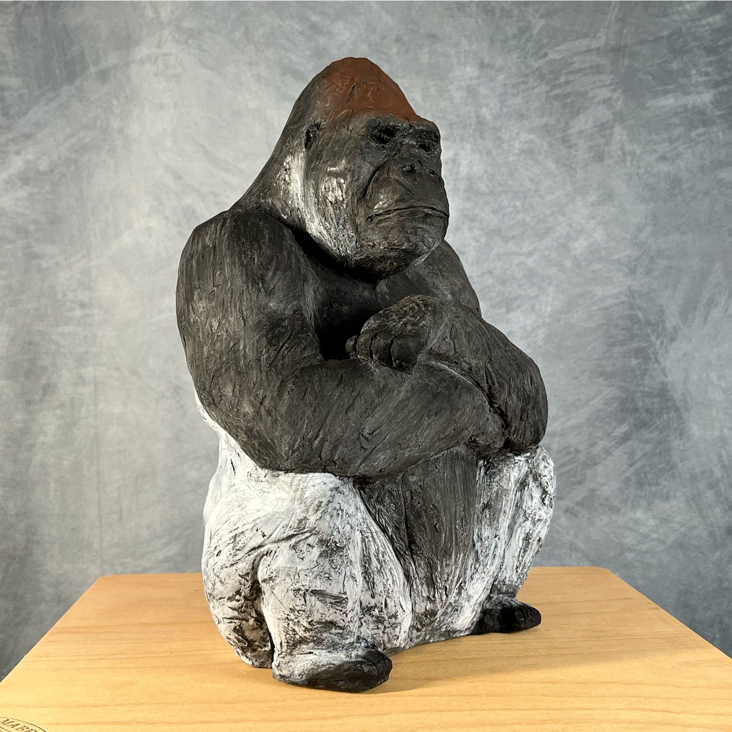 Handmade & Handpainted Gorilla Sculpture - Wildlife Animal Artwork for Home Decor - Ape Ornaments - Art