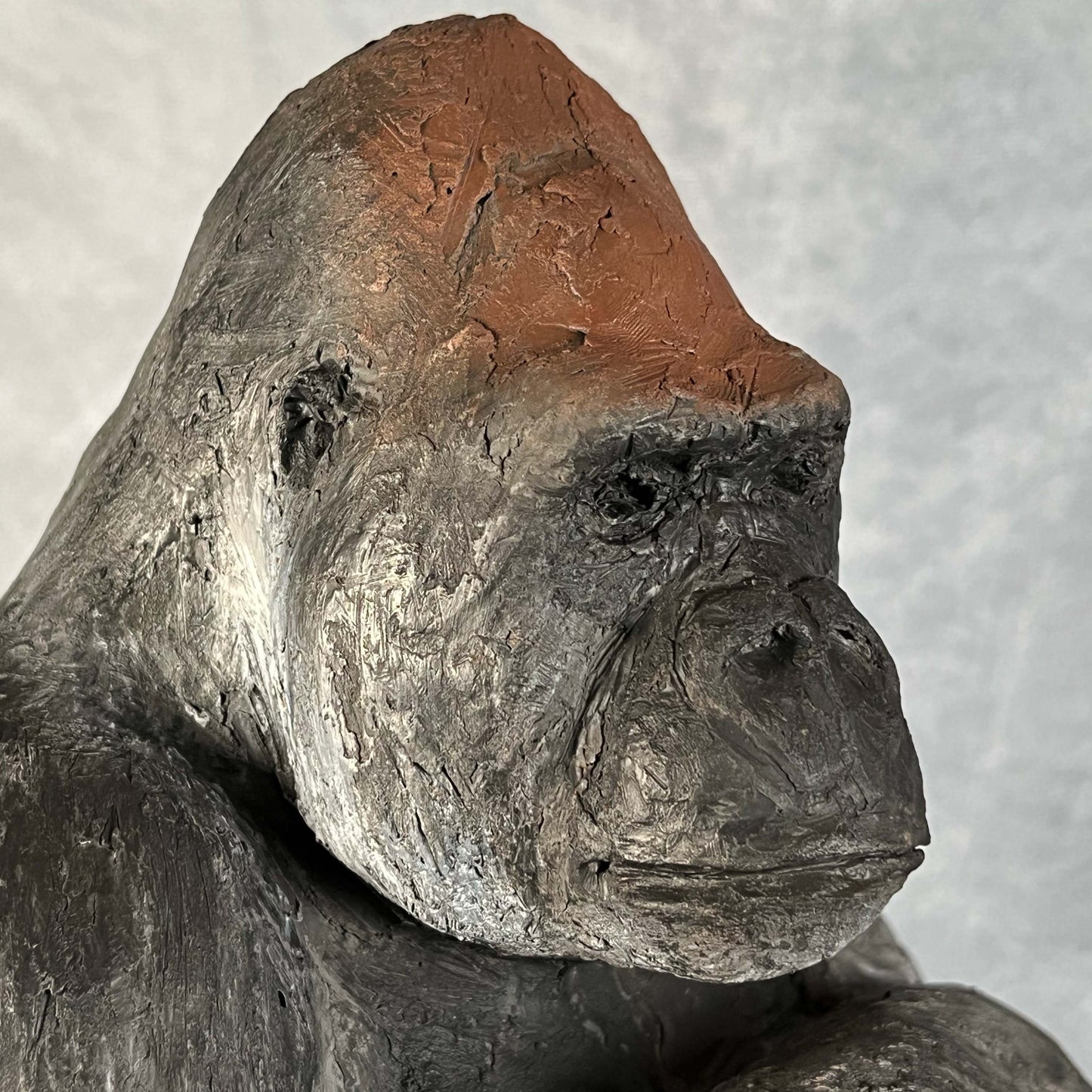 Handmade & Handpainted Gorilla Sculpture - Wildlife Animal Artwork for Home Decor - Ape Ornaments - Art