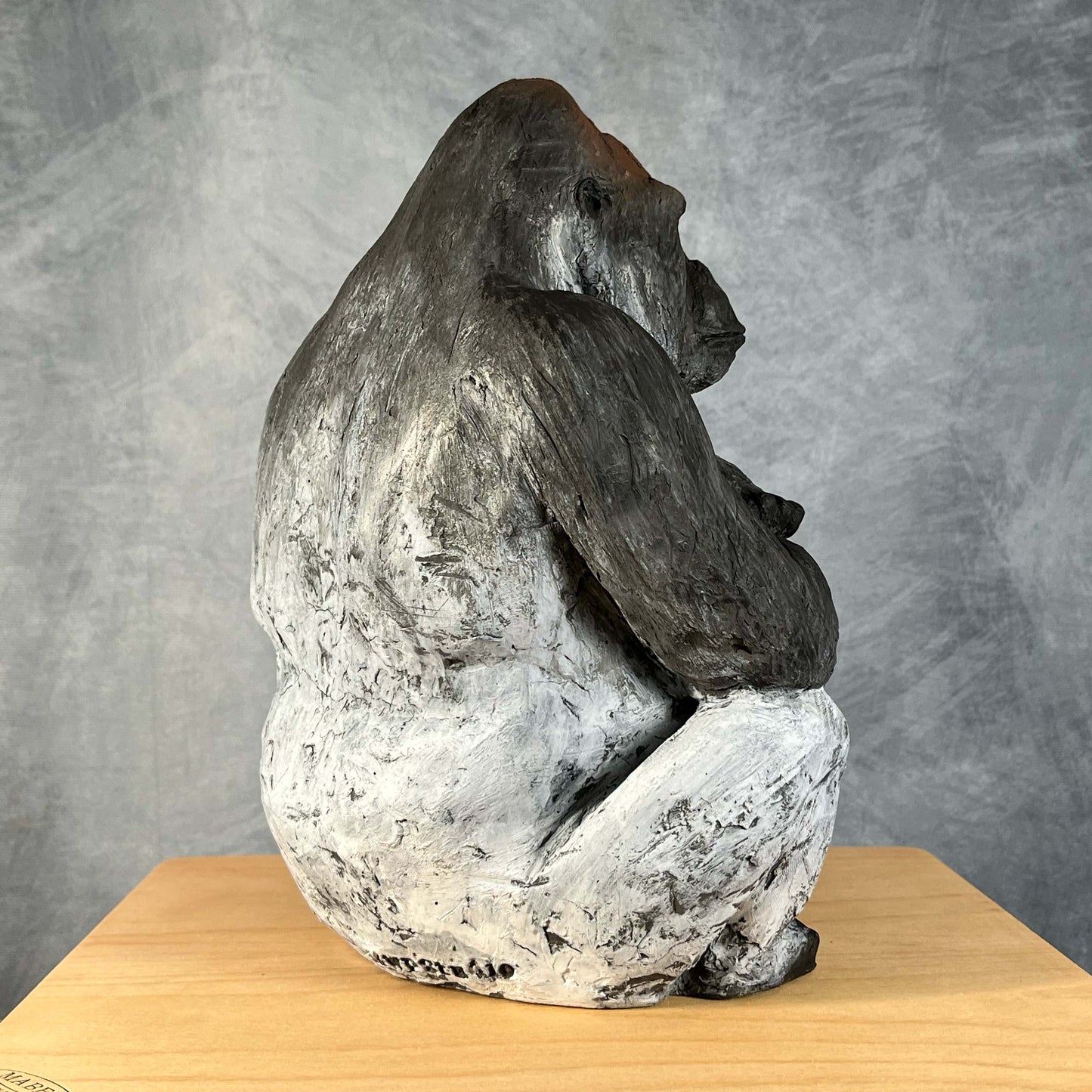 Handmade & Handpainted Gorilla Sculpture - Wildlife Animal Artwork for Home Decor - Ape Ornaments - Art