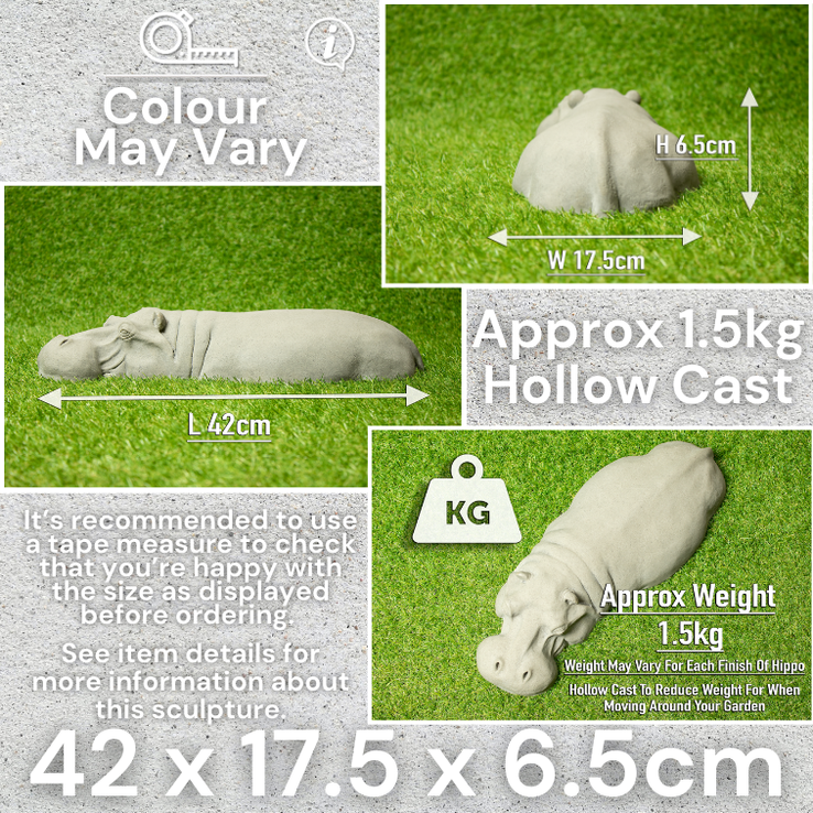 Stone Hippo Patio Decor - Housewarming Gift
