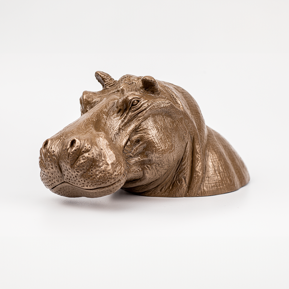 Bronze Handmade Indoor Hippo Figurine