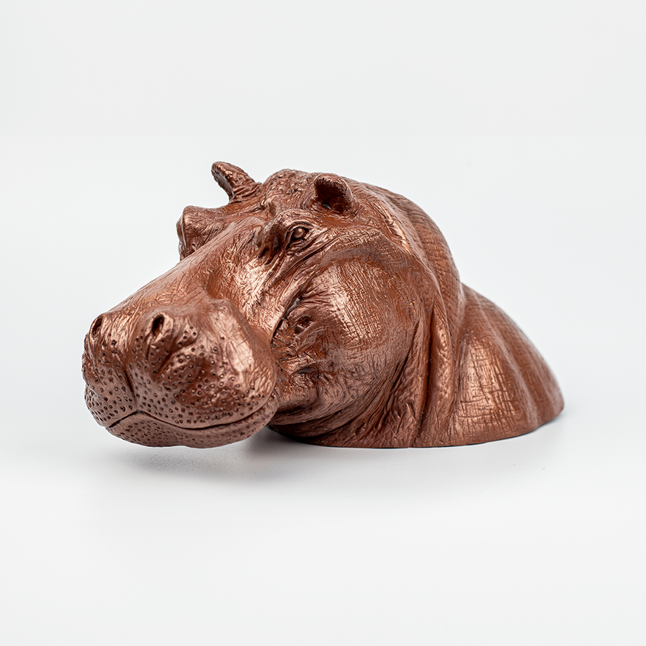 Copper Handmade Indoor Hippo Figurine