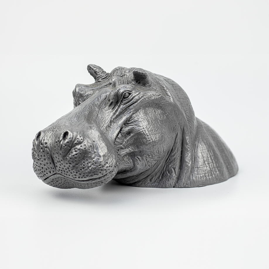 Handmade Aluminium Hippo Figurine