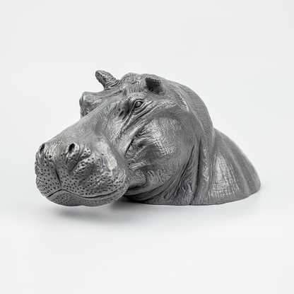 Handmade Aluminium Hippo Figurine
