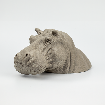 Handmade Stone Indoor Hippo Figurine