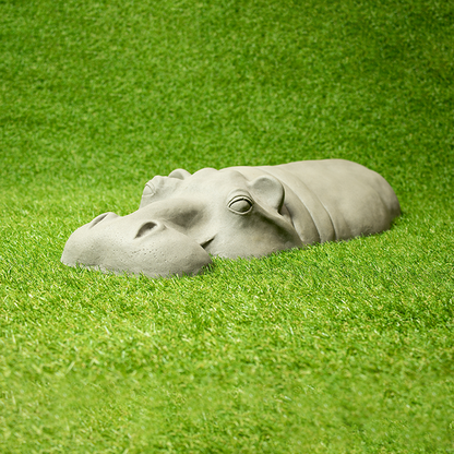 Large Stone Hippopotamus Garden Sculpture Gardening Gift