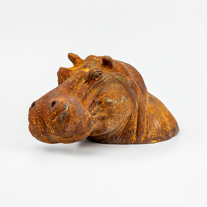 Rusty Handmade Indoor Hippo Figurine