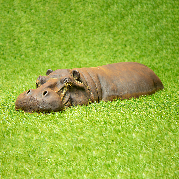 Small Handmade Rusty Hippo Garden Ornament
