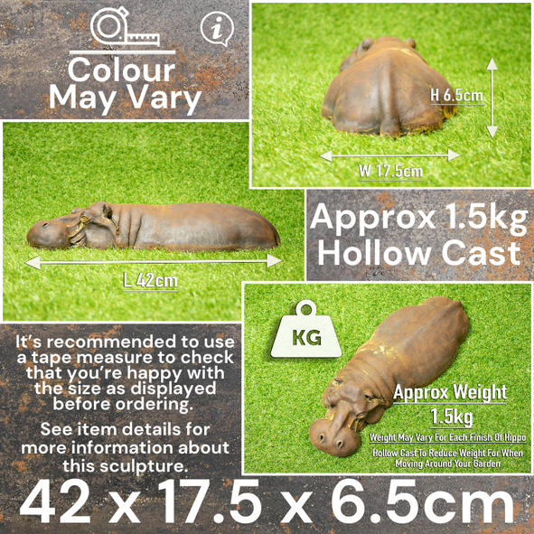 Rusty Hippo Garden Ornament - Gardener Gift
