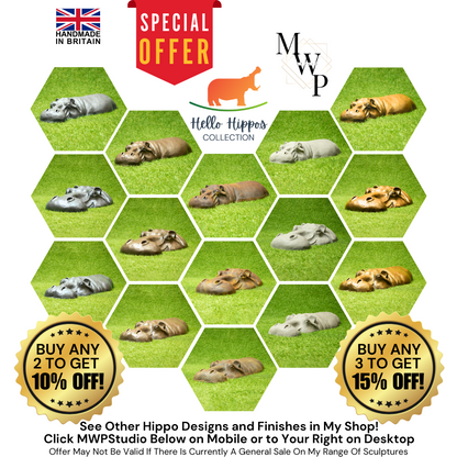 Rusty Hippo Garden Ornament - Gardener Gift
