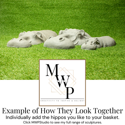 Stone Hippo Patio Decor - Housewarming Gift